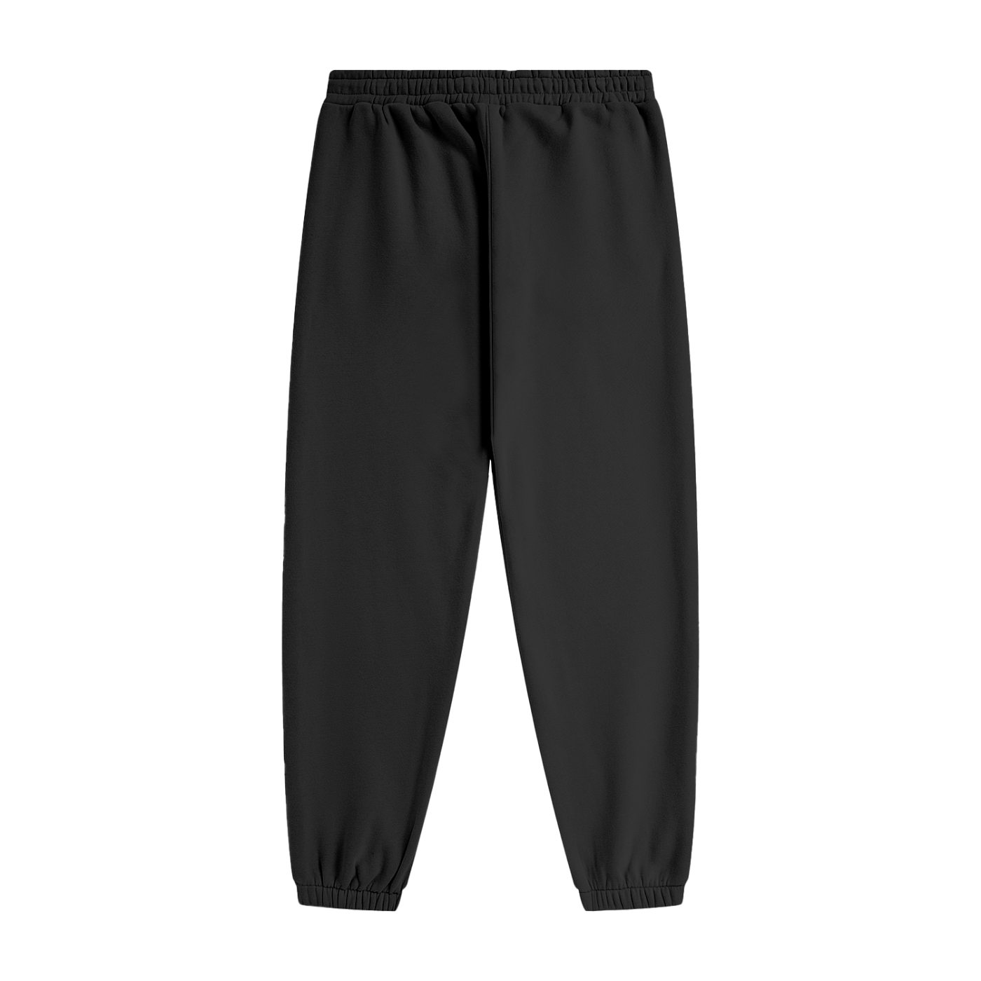 Black joggers on a white background
