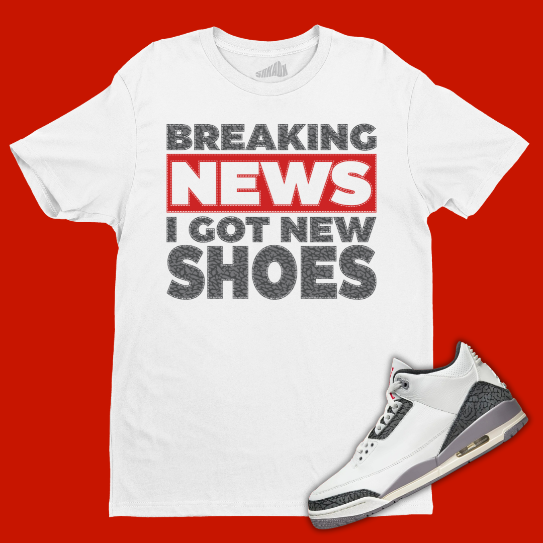 Breaking News I Got New Shoe White Tee Air Jordan 1 TD Mid White Black FledermausShops Knicks Jordan 5 Lows