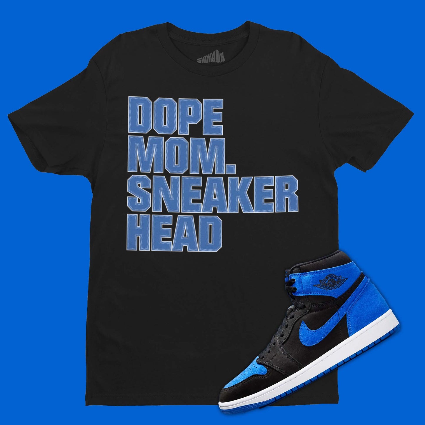 Air Jordan 1 Royal Reimagined Matching T-Shirt from SNKADX