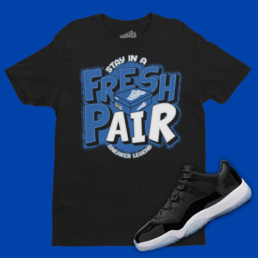 Fresh Pair T-Shirt Matching Air Jordan 11 Low Space Jam