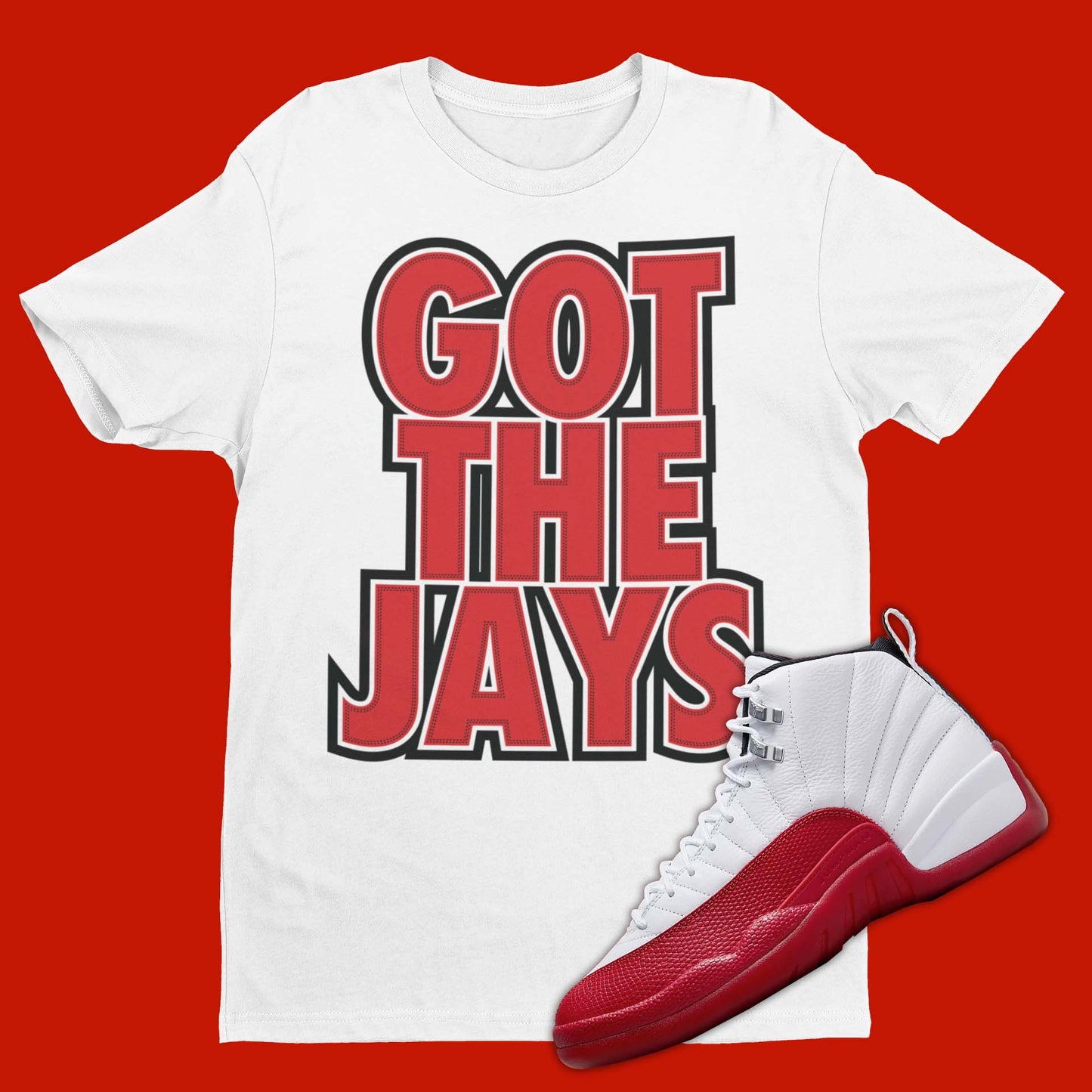 GOAT Air Jordan 12 Cherry Matching T-Shirt from SNKADX