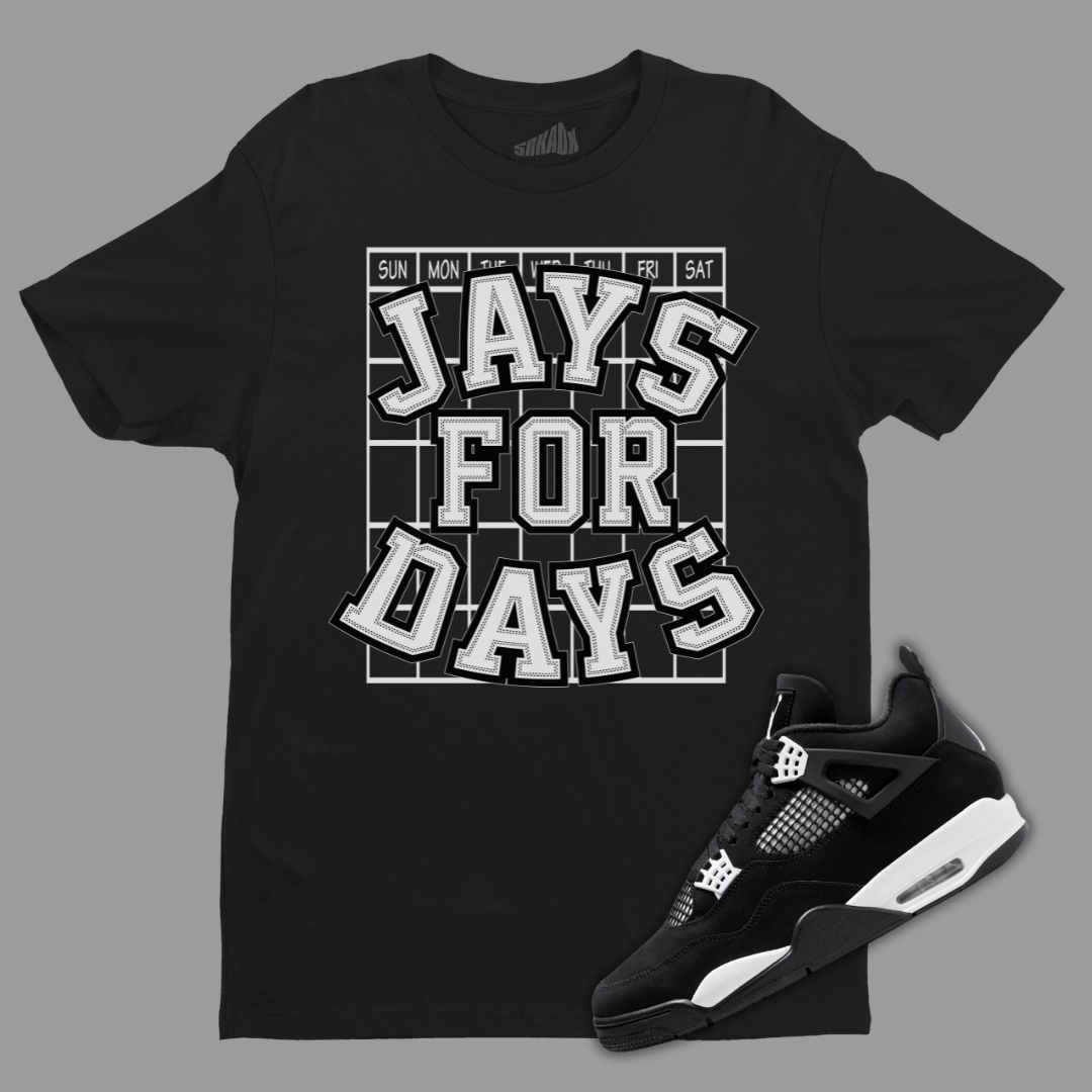 DysongroupShops Jays For Days Black Tee Matching Air Jordan Retro 7 VII dubbed Citrus Nike air jordan 4 zen master black cement grey men casual shoe dh7138 506