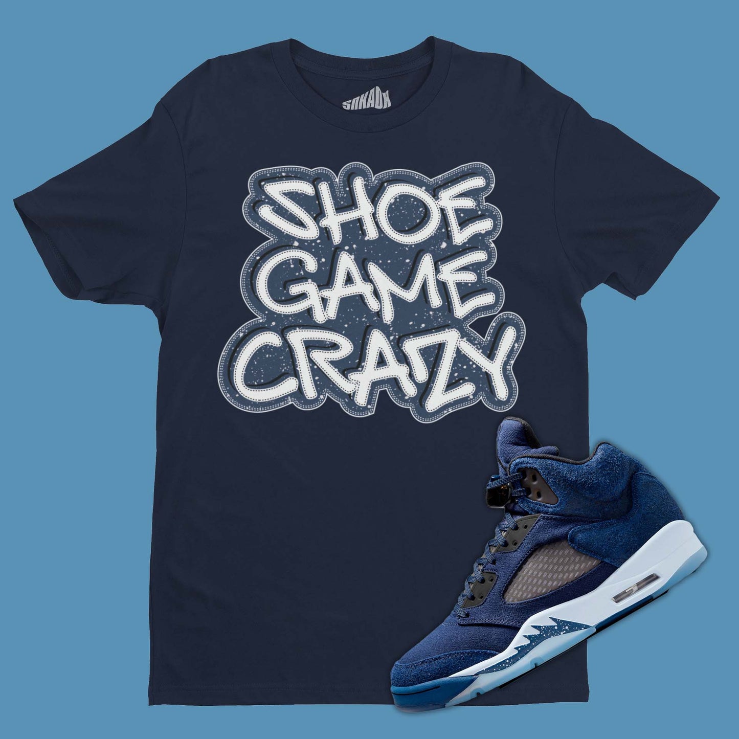 Air Jordan 5 Midnight Navy Matching T-Shirt from SNKADX