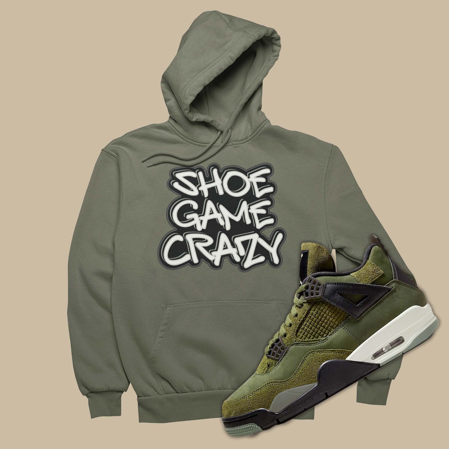 sneaker match hoodie is the perfect sweatshirt to match your Air Jordan 4 Craft Medium Olive