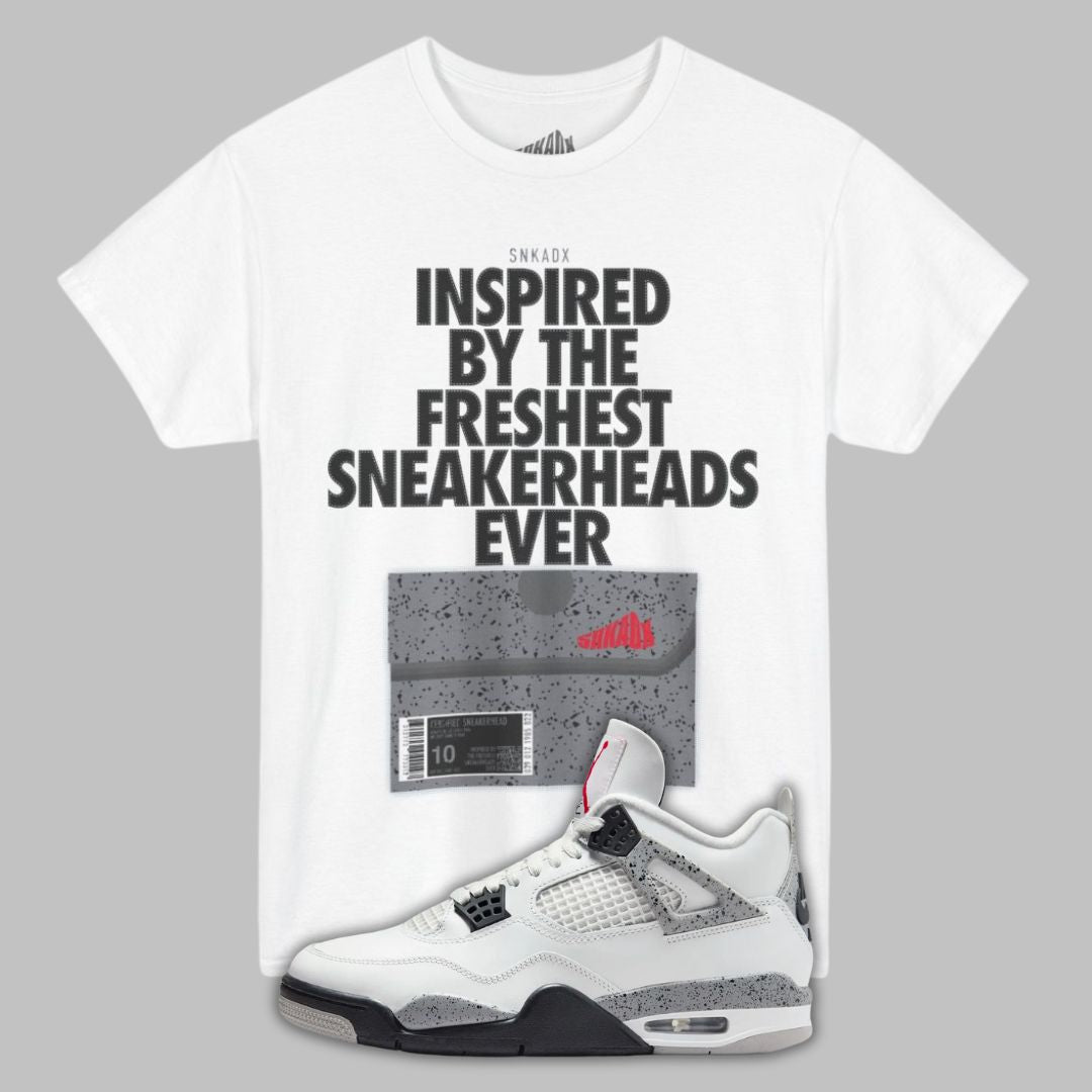 Shoe Box white T-Shirt Matching Jordan 4 White Cement