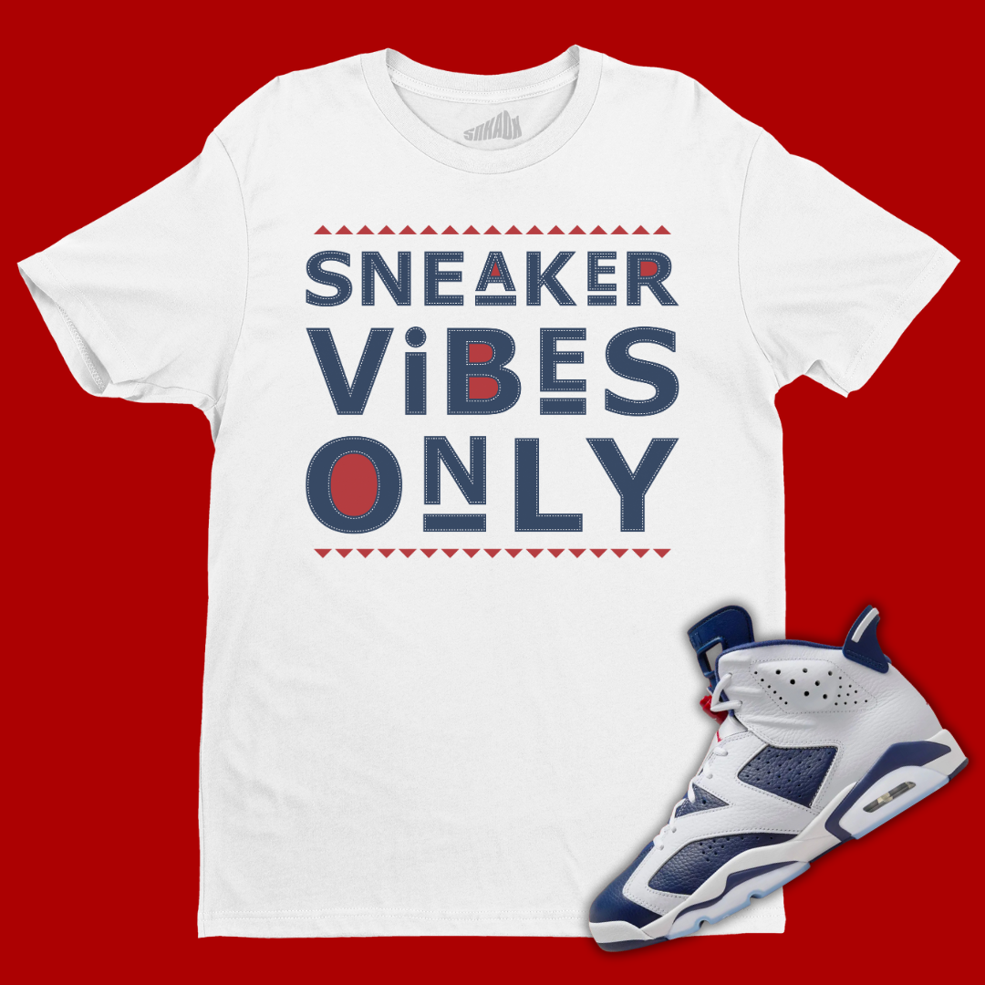 AspennigeriaShops Jordan 6 Olympic Sneaker Vibes Only Tee Matching air jordan 11 low infrared 23 foot release date