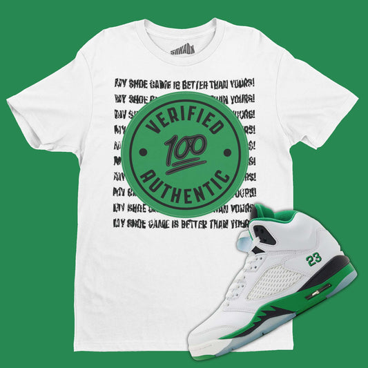 Verified Authentic T-Shirt Matching Air Jordan 5 Lucky Green