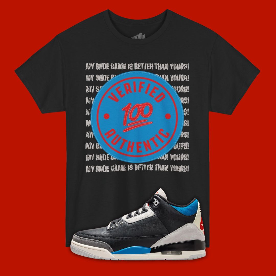 Verified Authentic black T-Shirt Matching Jordan 3 Rare Air