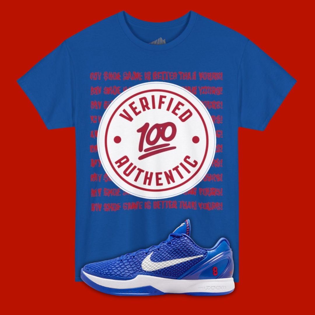 Verified Authentic royal blue T-Shirt Matching Kobe 6 Protro Dodgers