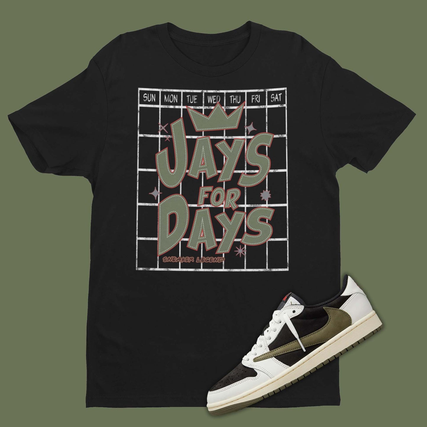 e perfect shirt to match your Travis Scott Air Jordan 1 Olive matching shirt