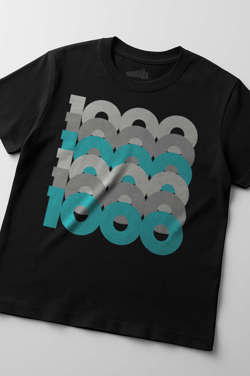 1000 Stacked Black Tee Matching New Balance 1000 Black Teal