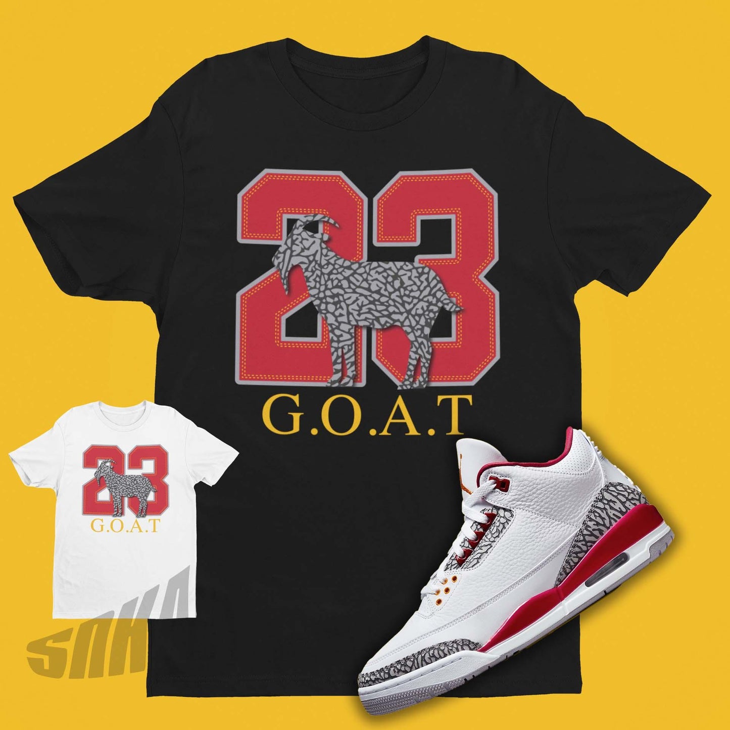 Air Jordan 3 Cardinal Red 23 GOAT Emoji