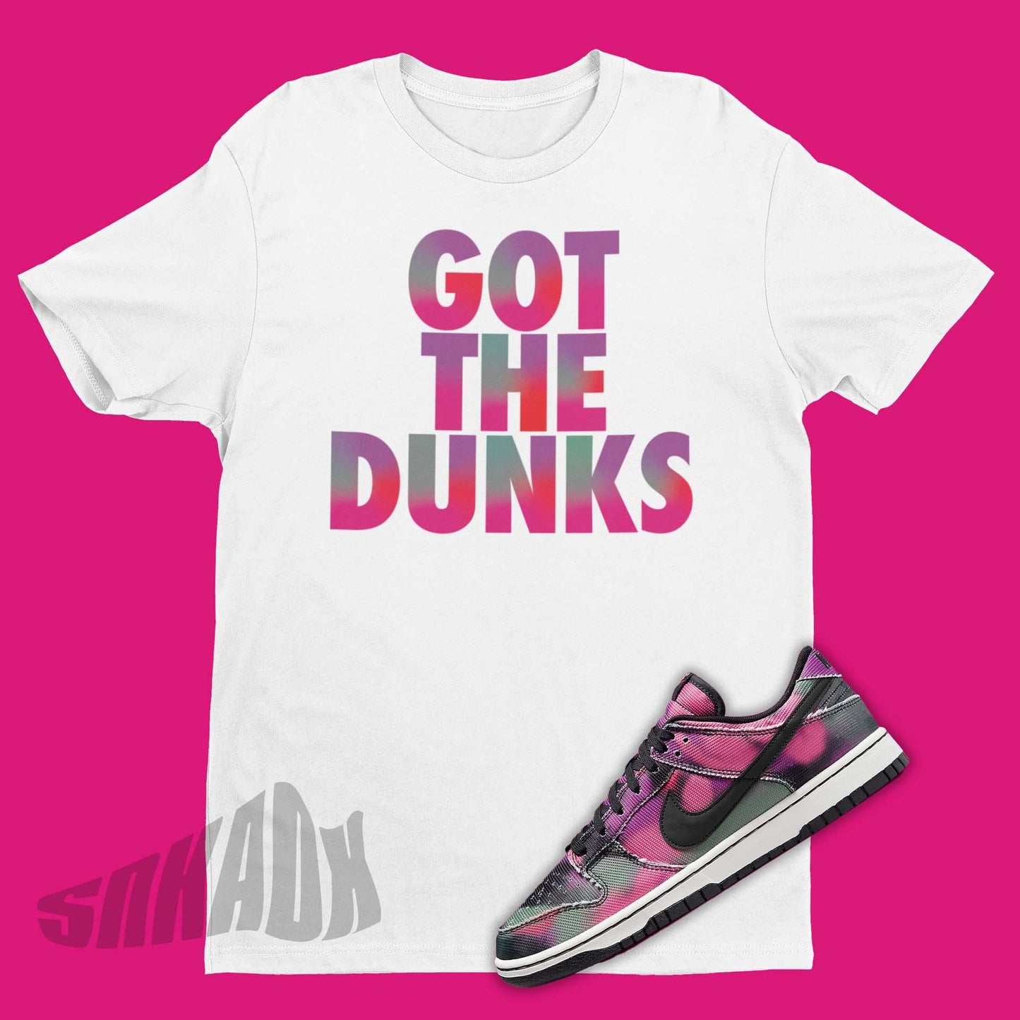 White Graffiti Dunk Matching Shirt