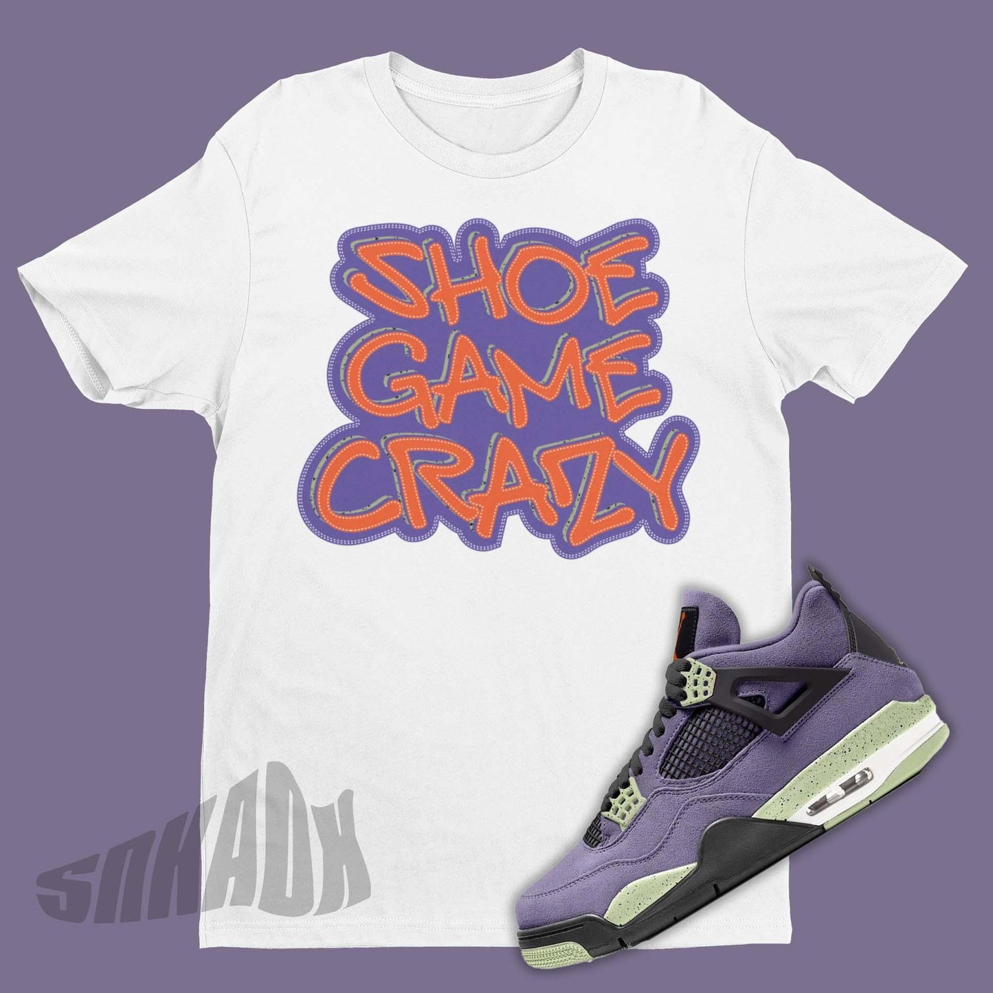 Shoe Game Crazy Shirt To Match Air Jordan 4 Canyon Purple - SNKADX