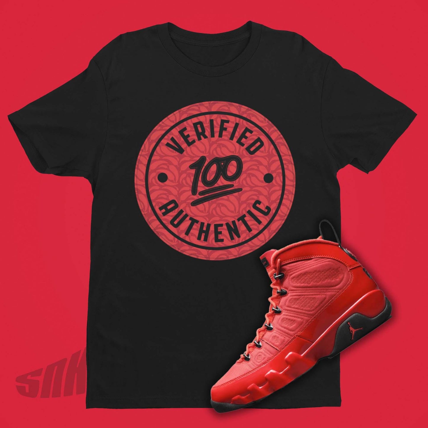 Air Jordan 9 Chile Red Matching Shirt
