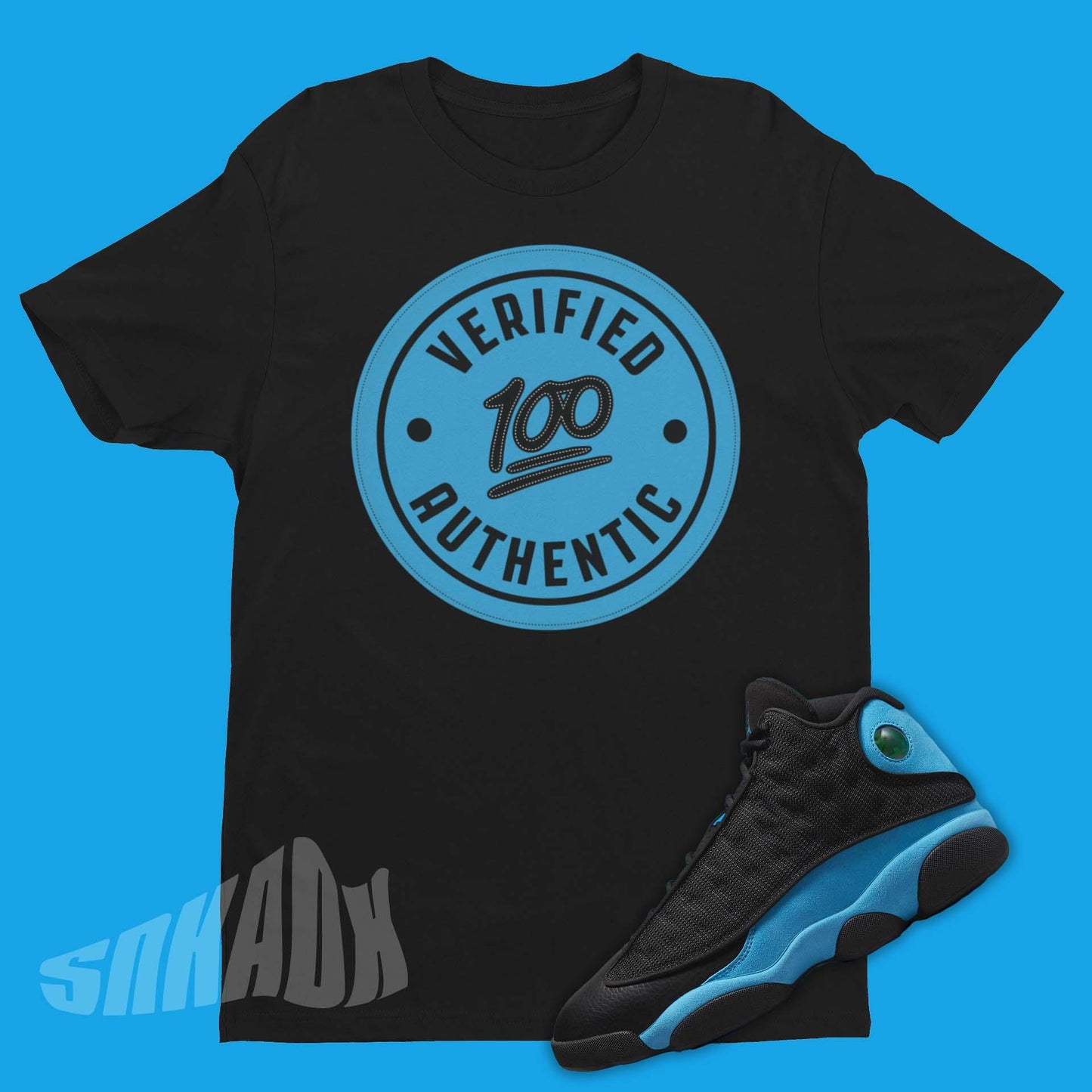 Verified Authentic Shirt To Match Air Jordan 13 University Blue