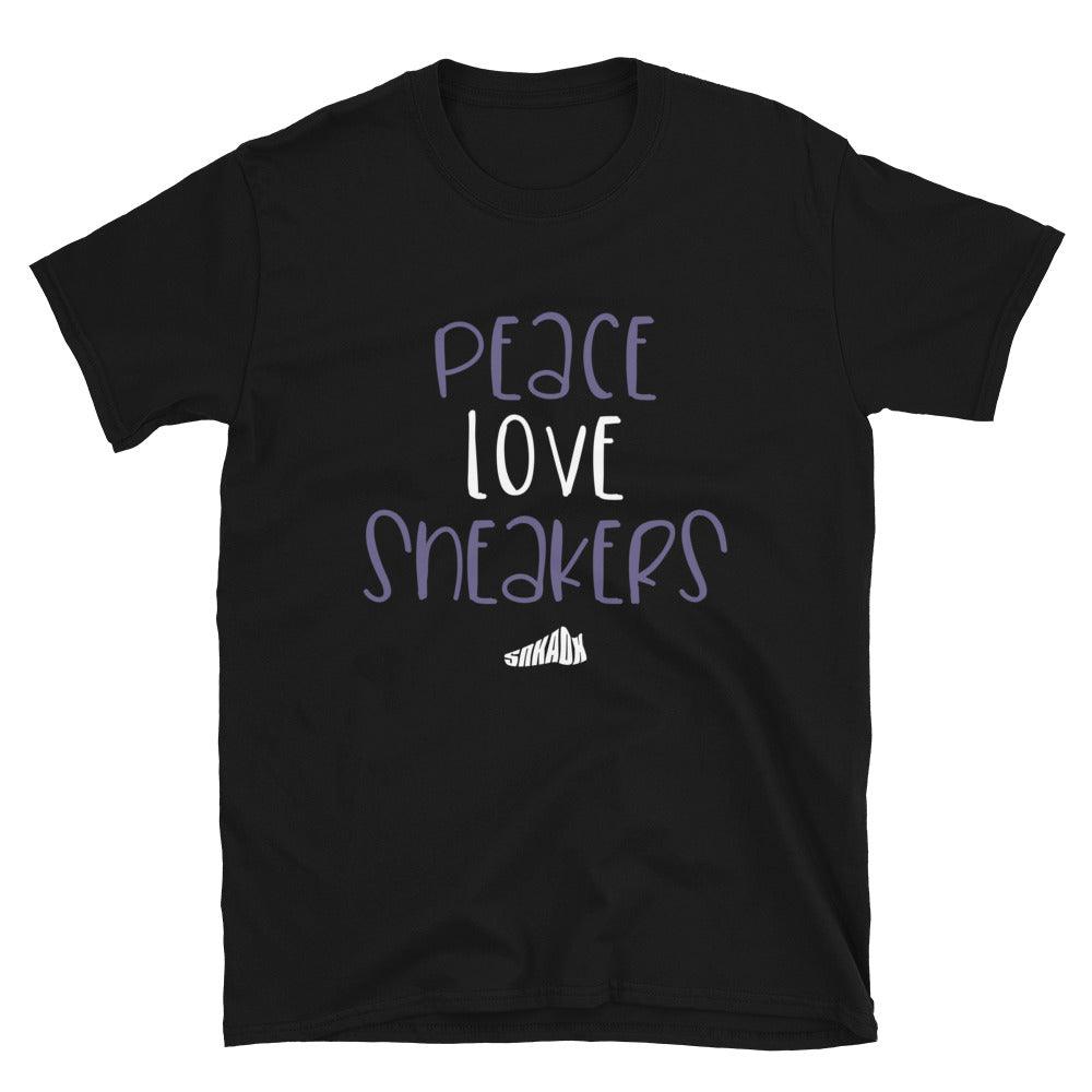 Peace Love Sneakers Shirt To Match Jordan 13 Court Purple - SNKADX