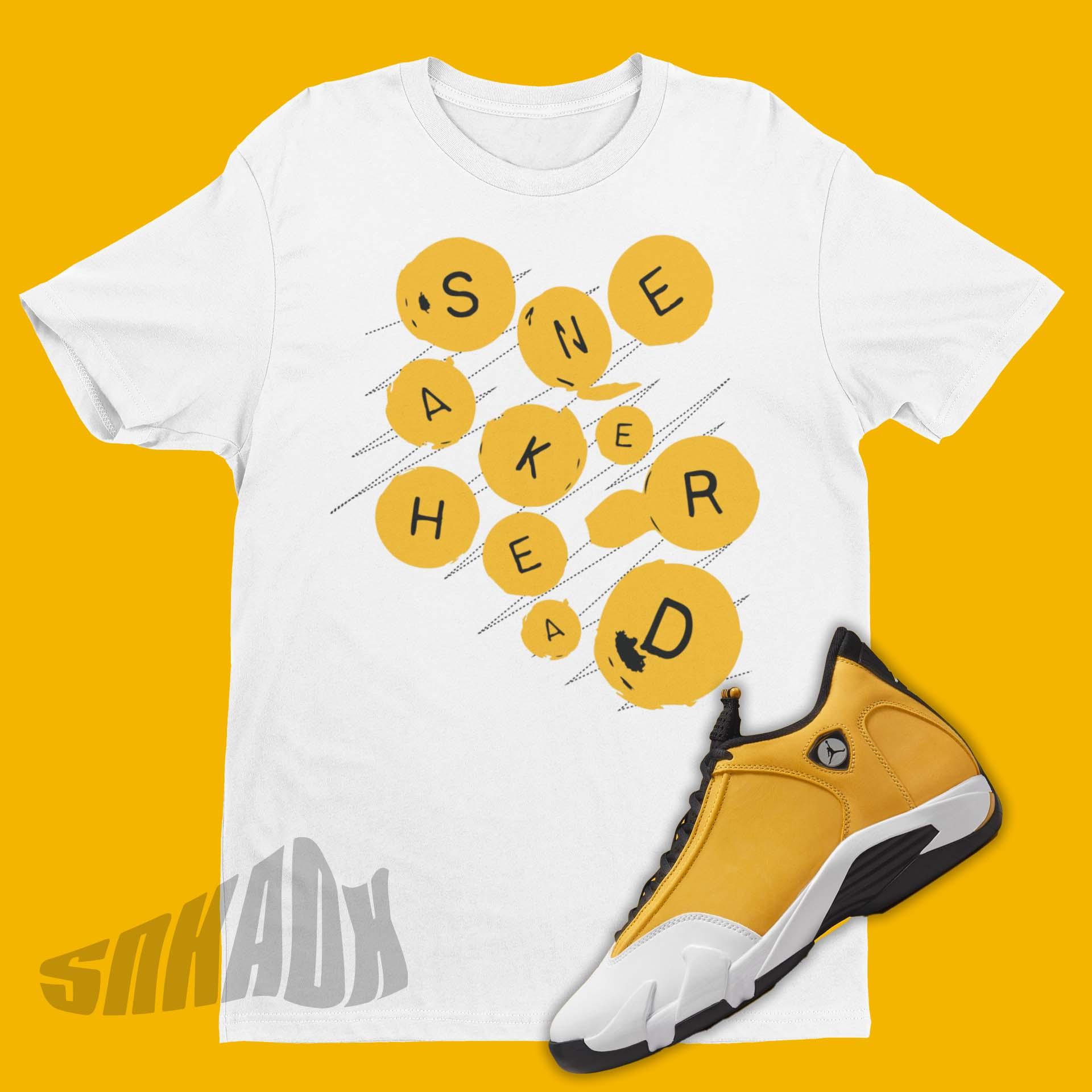 white sneakerhead shirt to match air jordan 14 light ginger