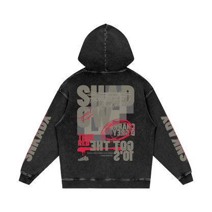 Shadow 10 Snow Washed Loose Cotton Hoodie Matching Jordan 10 Shadow