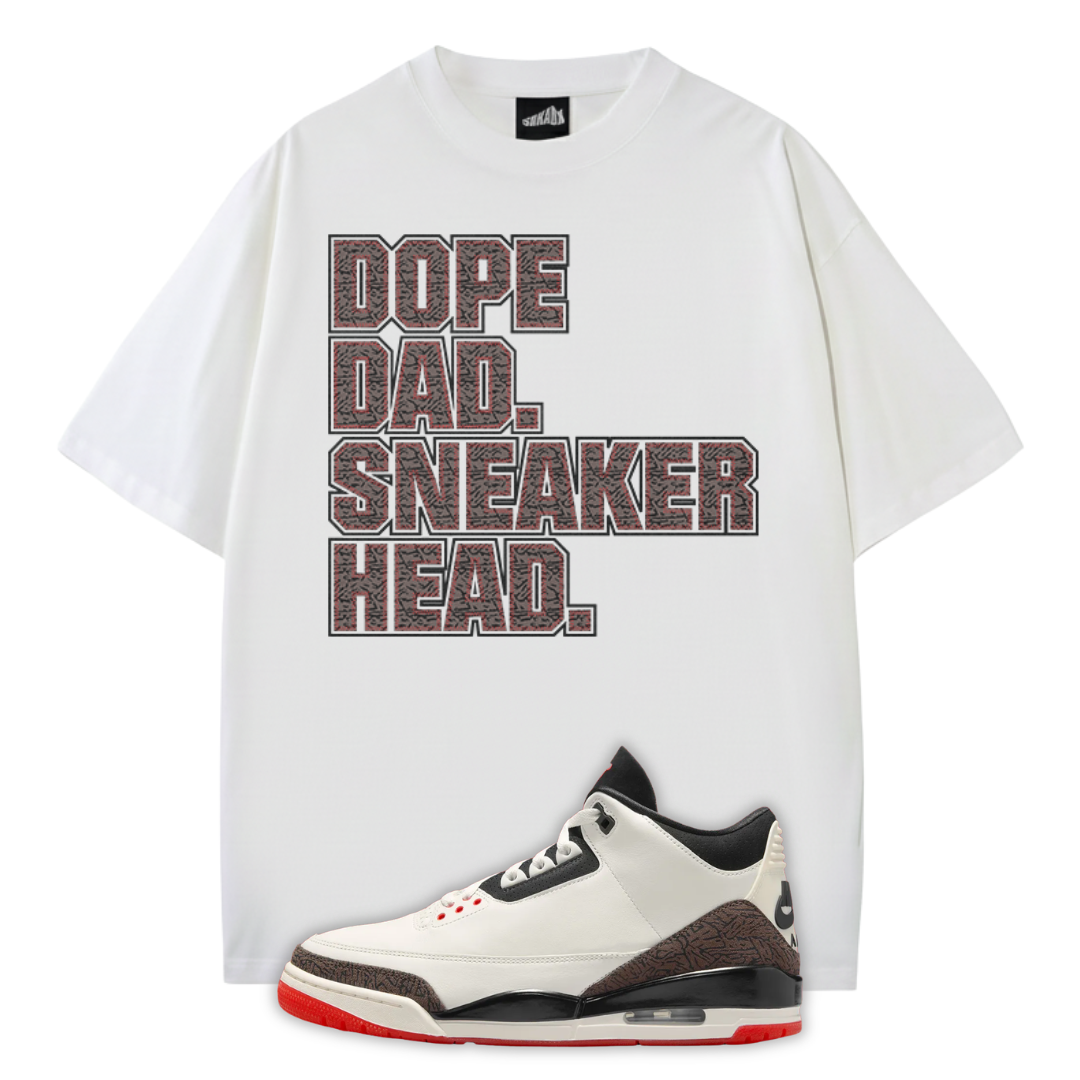 Dope Dad Sneakerhead Premium T-Shirt Matching Jordan 3 Worlds Best Dad