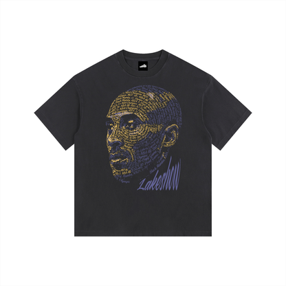 Black Mamba Vintage Washed Oversized Cotton T-Shirt Matching Jordan 4 Lakeshow