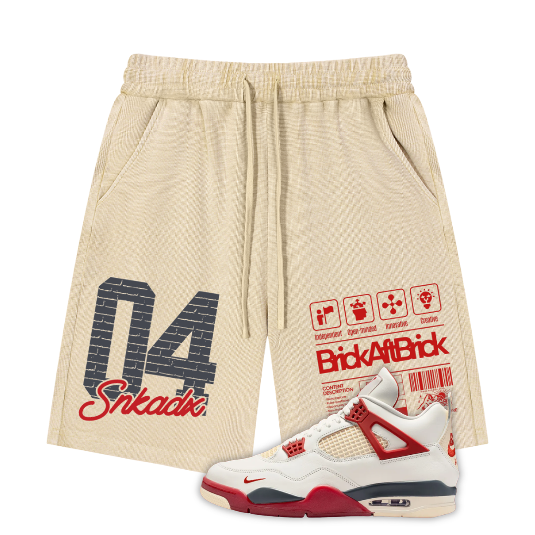 Brick Shop Mineral Wash Waffle Knit Shorts Matching BIKE AIR x Nigel Sylvester x Jordan 4 Brick After Brick