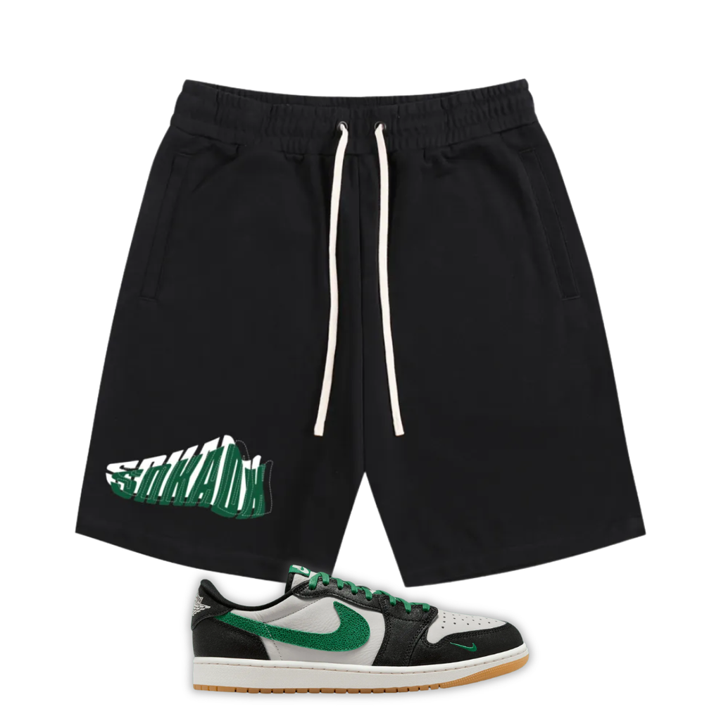 SNKADX Pine Premium Cotton Shorts Matching Jordan 1 Phantom Pine Green
