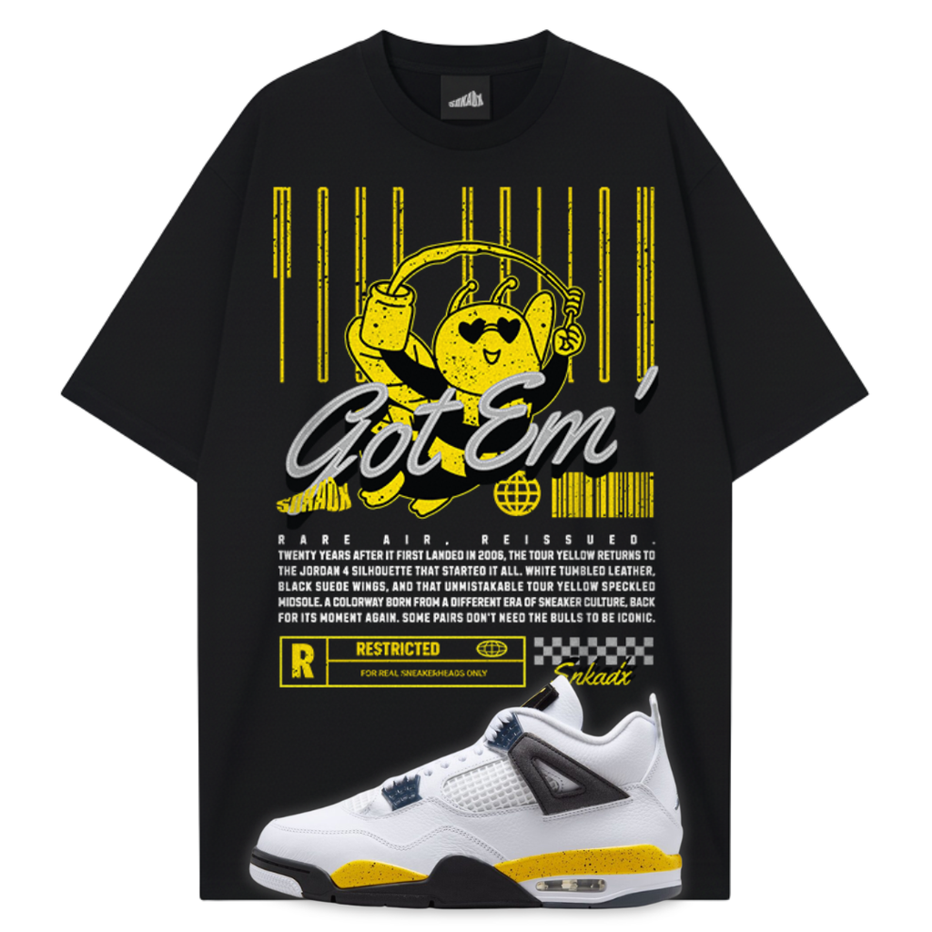 Bee Tee Matching Air Jordan 4 Tour Yellow