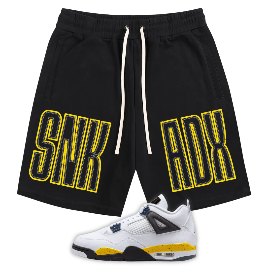 SNKADX Signature Premium Cotton Shorts Matching Air Jordan 4 Tour Yellow