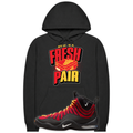 Black Heavyweight Hoodie with Fresh Pair and shoe box on the front and Nike Air Bakin
