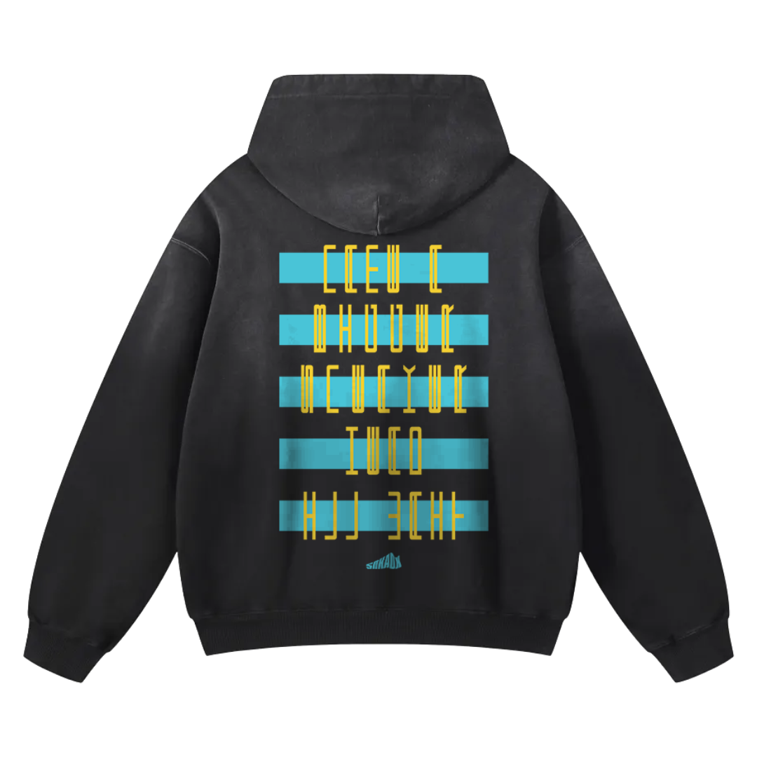 Certified Sneakerhead Heavyweight Sunfade Oversized Hoodie Matching Jordan 11 Gamma Blue