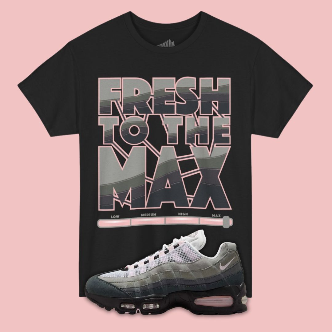 Girls Love Sneakers Too black T-Shirt Matching Nike Air Max 95 Pink Foam Big Bubble