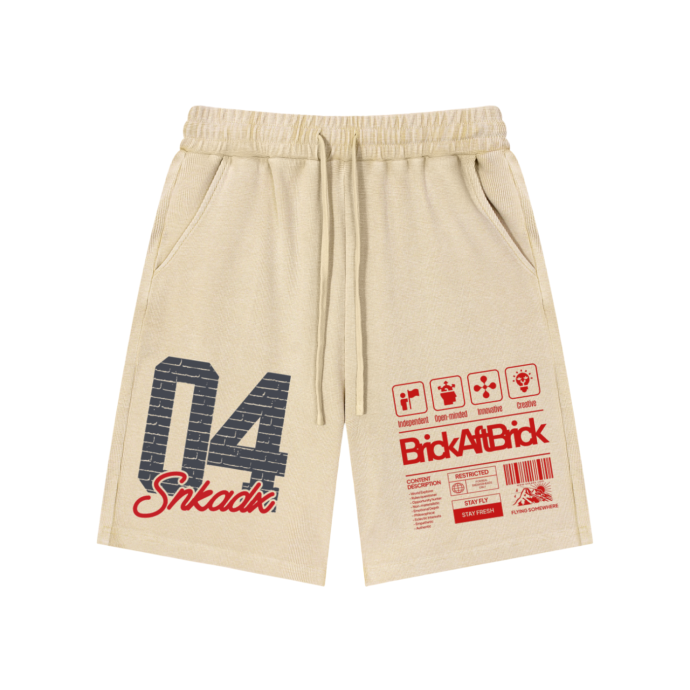 Brick Shop Mineral Wash Waffle Knit Shorts Matching BIKE AIR x Nigel Sylvester x Jordan 4 Brick After Brick