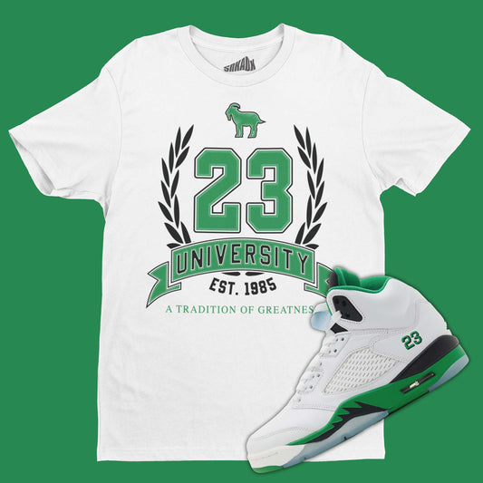 23 University T-Shirt Matching Air Jordan 5 Lucky Green