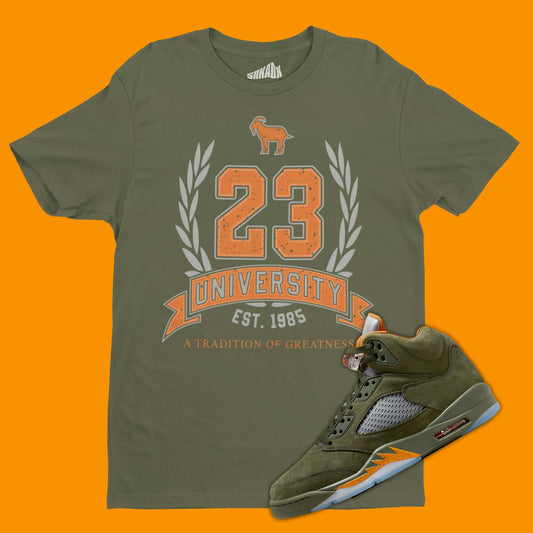 23 University T-Shirt Matching Air Jordan 5 Olive
