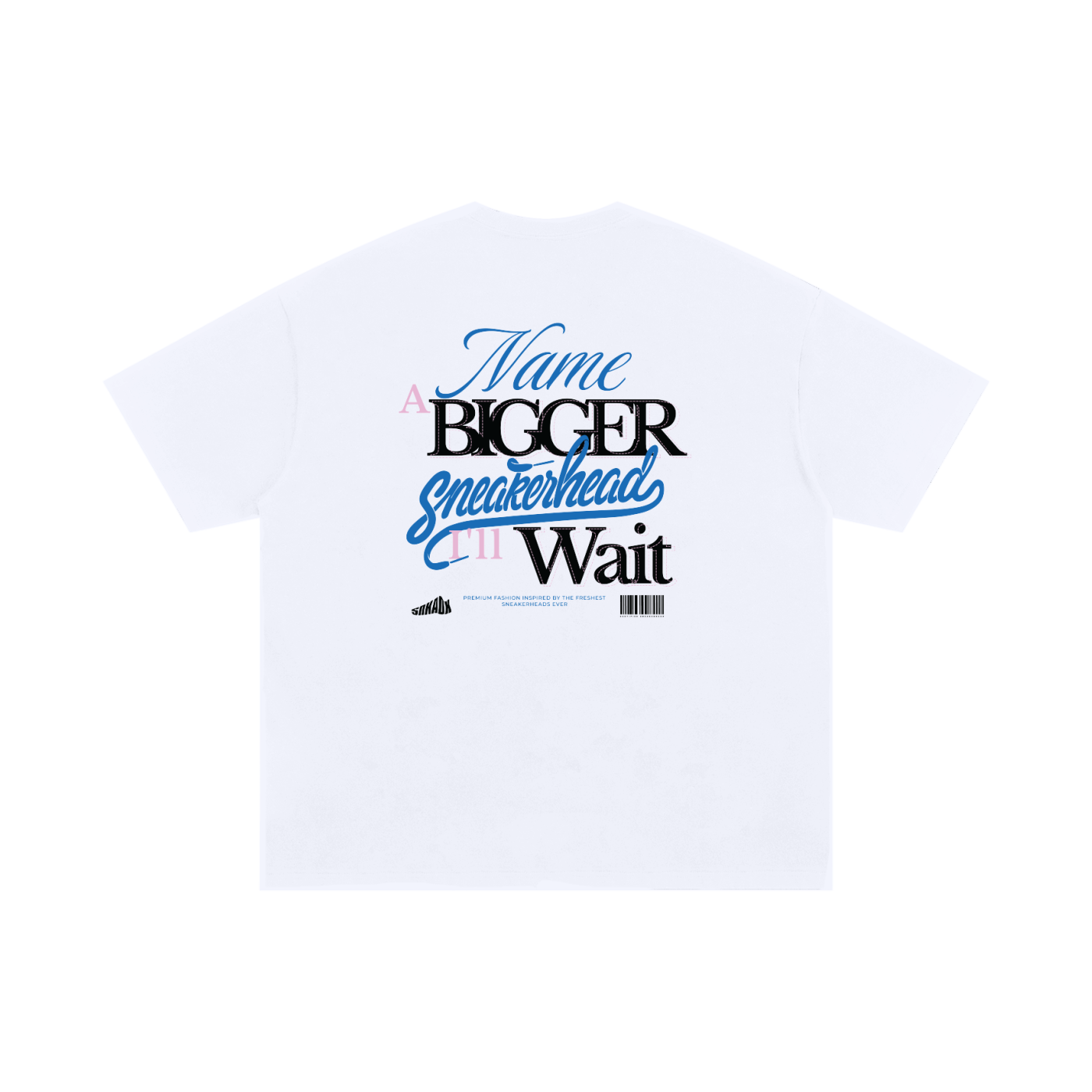 Name A Bigger Sneakehead Oversized Heavyweight T-Shirt Matching fragment x Travis Scott x Air Jordan 1 Low White/Blue