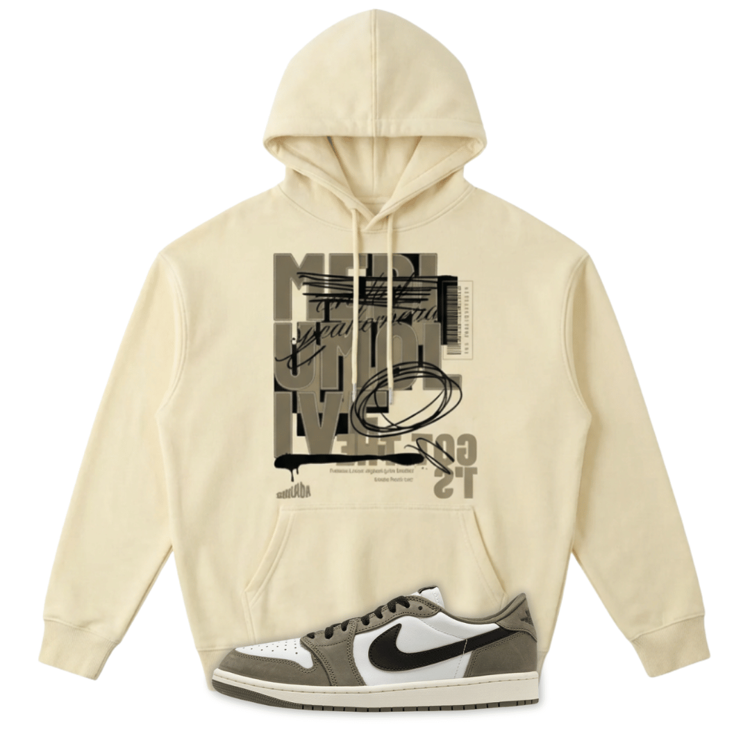 Medium Olive Print Premium Unisex Fleece Hoodie Jordan 1 Medium Olive