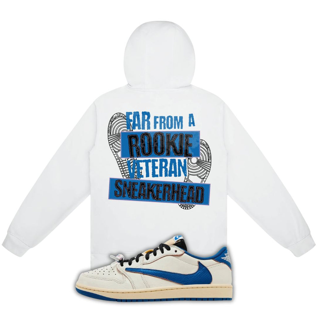Veteran Sneakerhead Hoodie Matching fragment x Travis Scott x Air Jordan 1 Low White/Blue