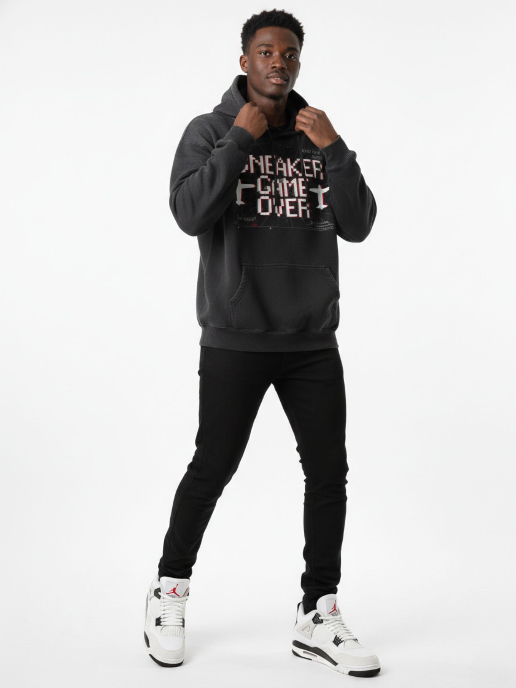 Sneaker Game Over Heavyweight Sunfade Oversized Hoodie Matching Jordan 4 Flight Club