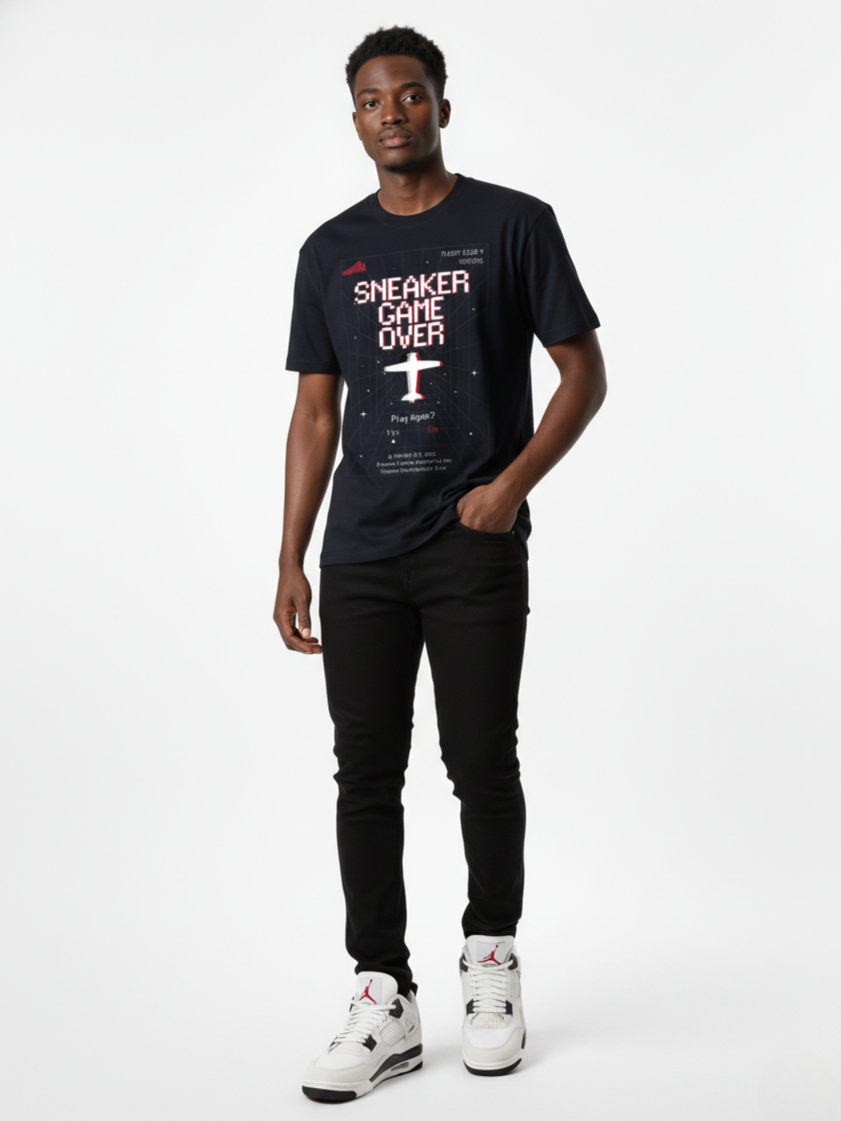 Sneaker Game Over Oversized Premium T-Shirt Matching Jordan 4 Flight Club