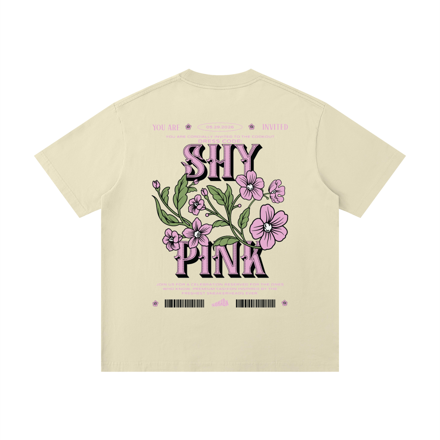 The Invitation Premium T-Shirt Matching Jordan 1 Low x Travis Scott Muslin and Shy Pink