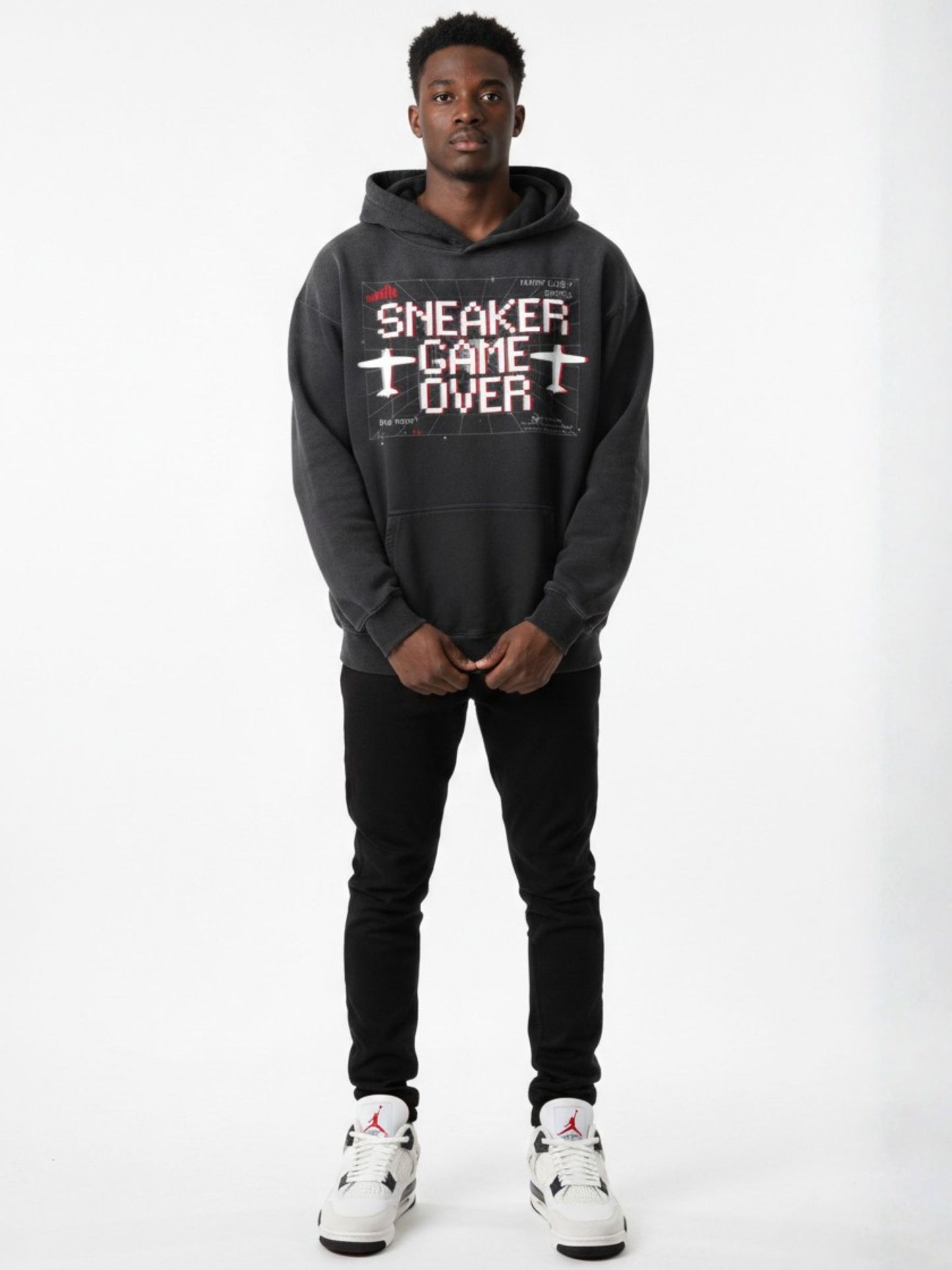 Sneaker Game Over Heavyweight Sunfade Oversized Hoodie Matching Jordan 4 Flight Club