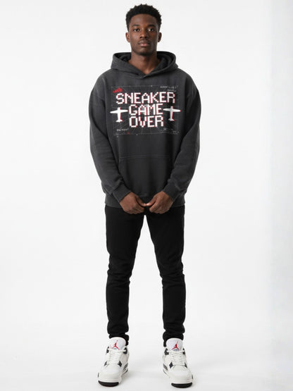 Sneaker Game Over Heavyweight Sunfade Oversized Hoodie Matching Jordan 4 Flight Club