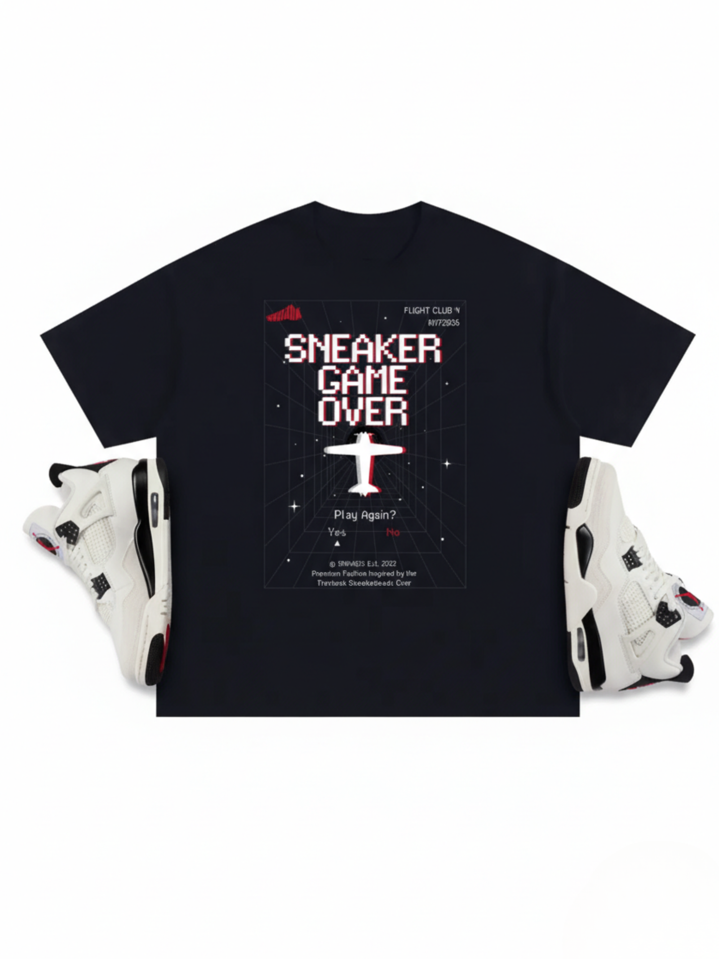 Sneaker Game Over Oversized Premium T-Shirt Matching Jordan 4 Flight Club