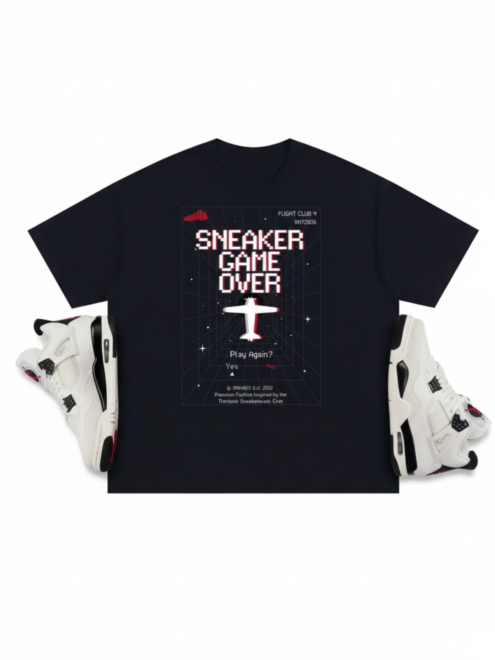 Sneaker Game Over Oversized Premium T-Shirt Matching Jordan 4 Flight Club