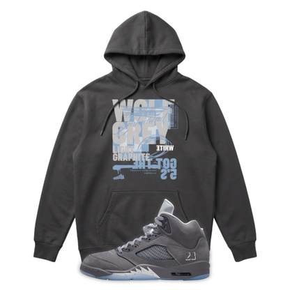 Wolf Grey 5 Heavyweight Fleece Hoodie Matching Air Jordan 5 Wolf Grey