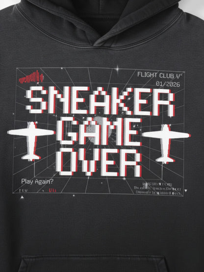 Sneaker Game Over Heavyweight Sunfade Oversized Hoodie Matching Jordan 4 Flight Club
