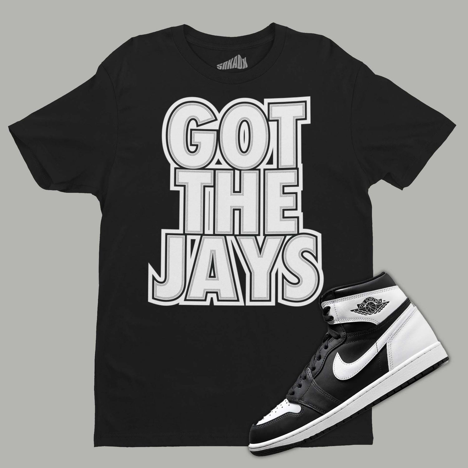 black and white jordan 1 shirt