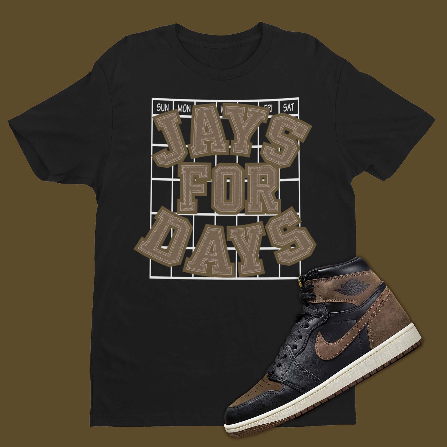 Jays For Days Air Jordan 1 Palomino Matching T-Shirt from SNKADX