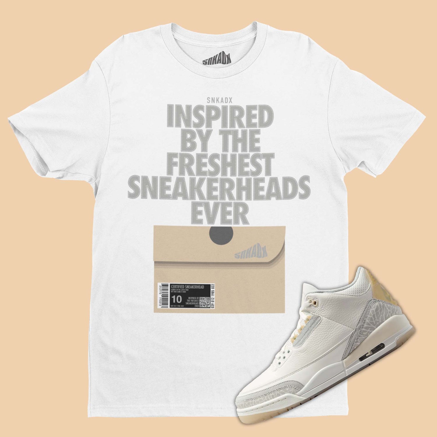 Shoe Box T-Shirt Matching Air Jordan 3 Craft Ivory
